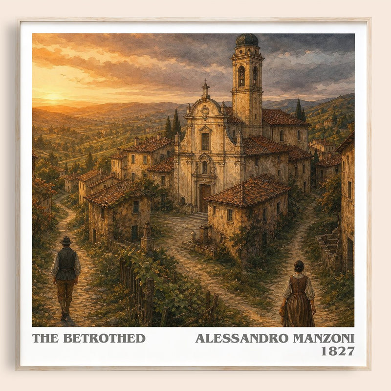 The Betrothed literary book poster by Alessandro Manzoni – framed literary art print