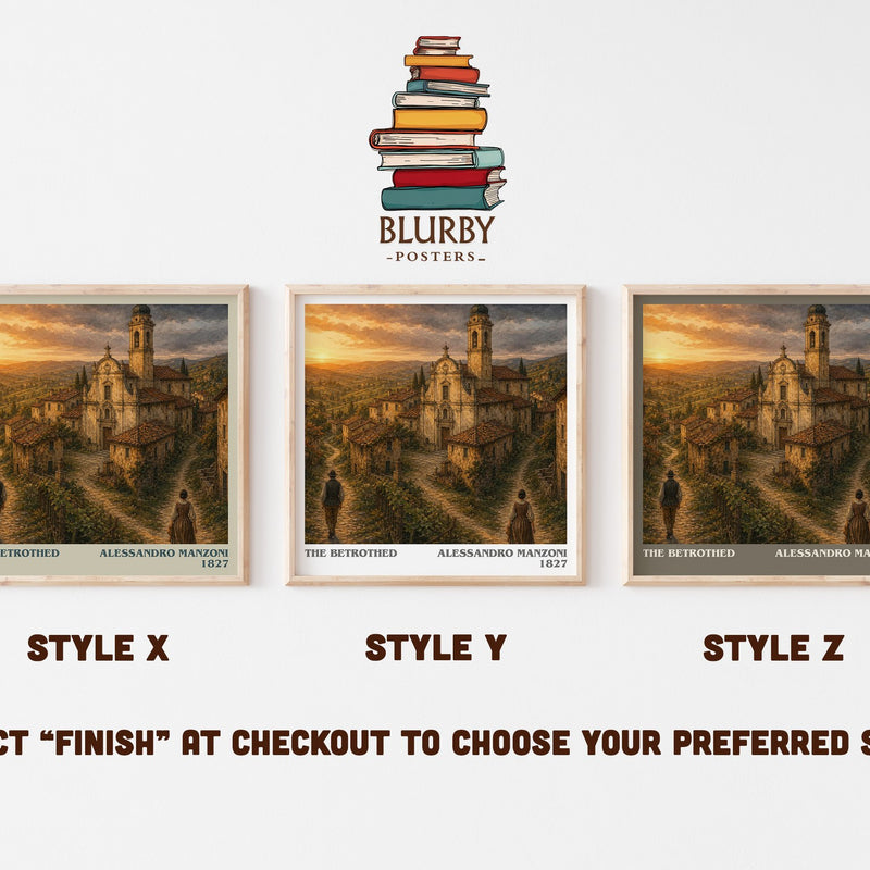 The Betrothed literary print in frame leaning in hallway – historical fiction wall art