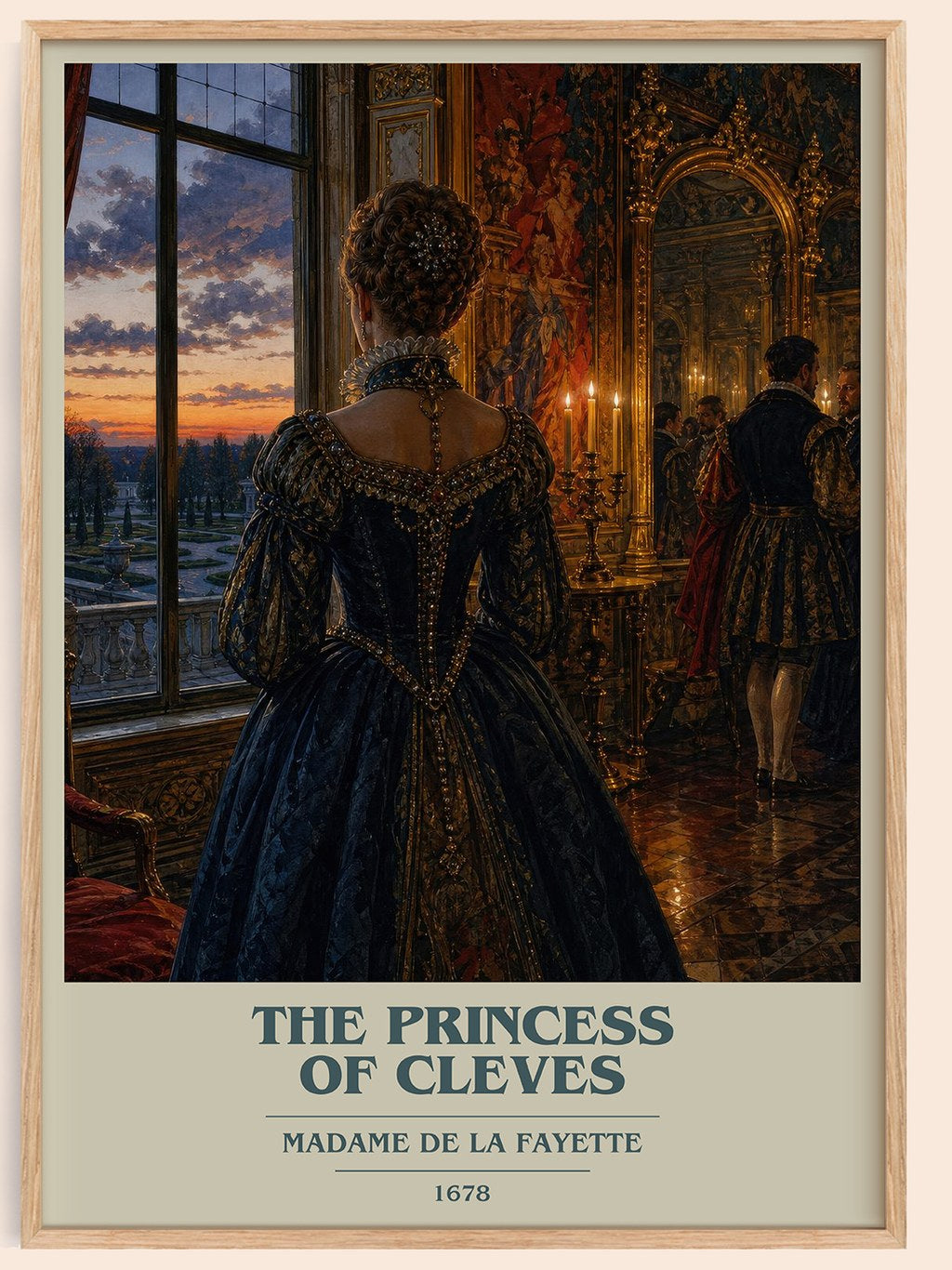 The Princess of Cleves book cover book poster by Madame de La Fayette – framed literary art print