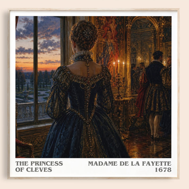 The Princess of Cleves literary book poster by Madame de La Fayette – framed literary art print