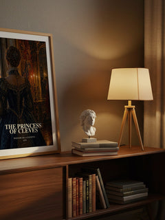 The Princess of Cleves watercolour print on bookshelf – Madame de La Fayette fan gift