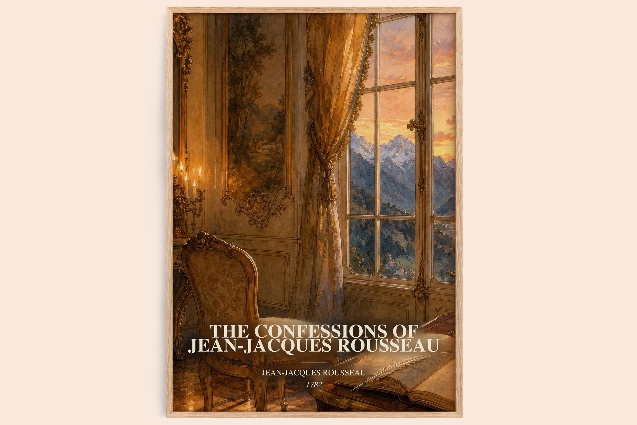 The Confessions of Jean-Jacques Rousseau Book Watercolour Illustration by Jean-Jacques Rousseau