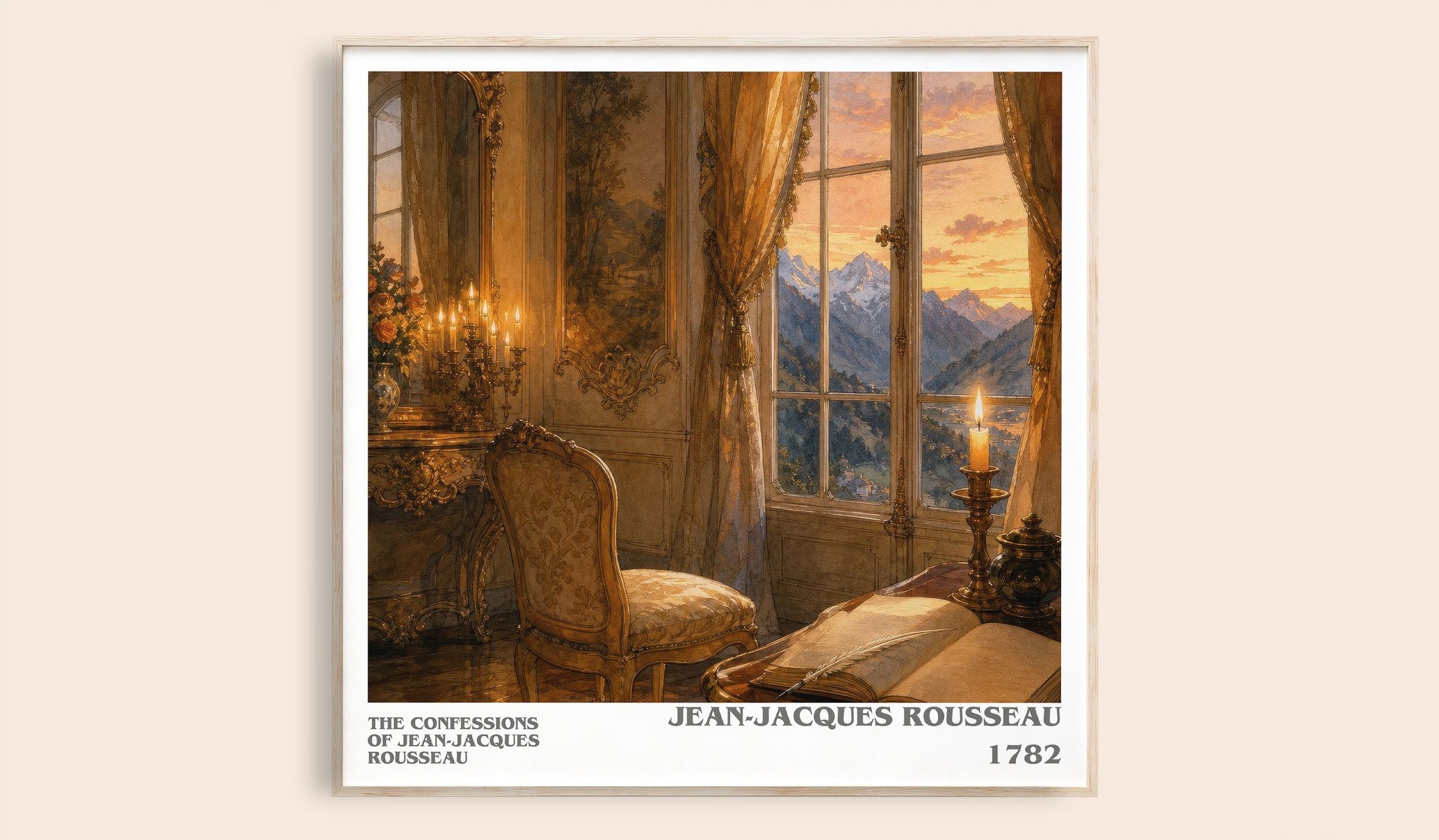 Confessions of Jean-Jacques Rousseau Literary Art Print by J. Rousseau
