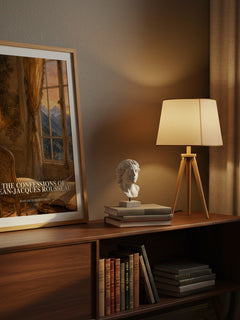 The Confessions of Jean-Jacques Rousseau watercolour print on bookshelf – Jean-Jacques Rousseau fan gift