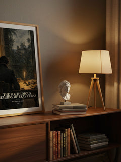 The Posthumous Memoirs of Bras Cubas watercolour print on bookshelf – Machado de Assis fan gift