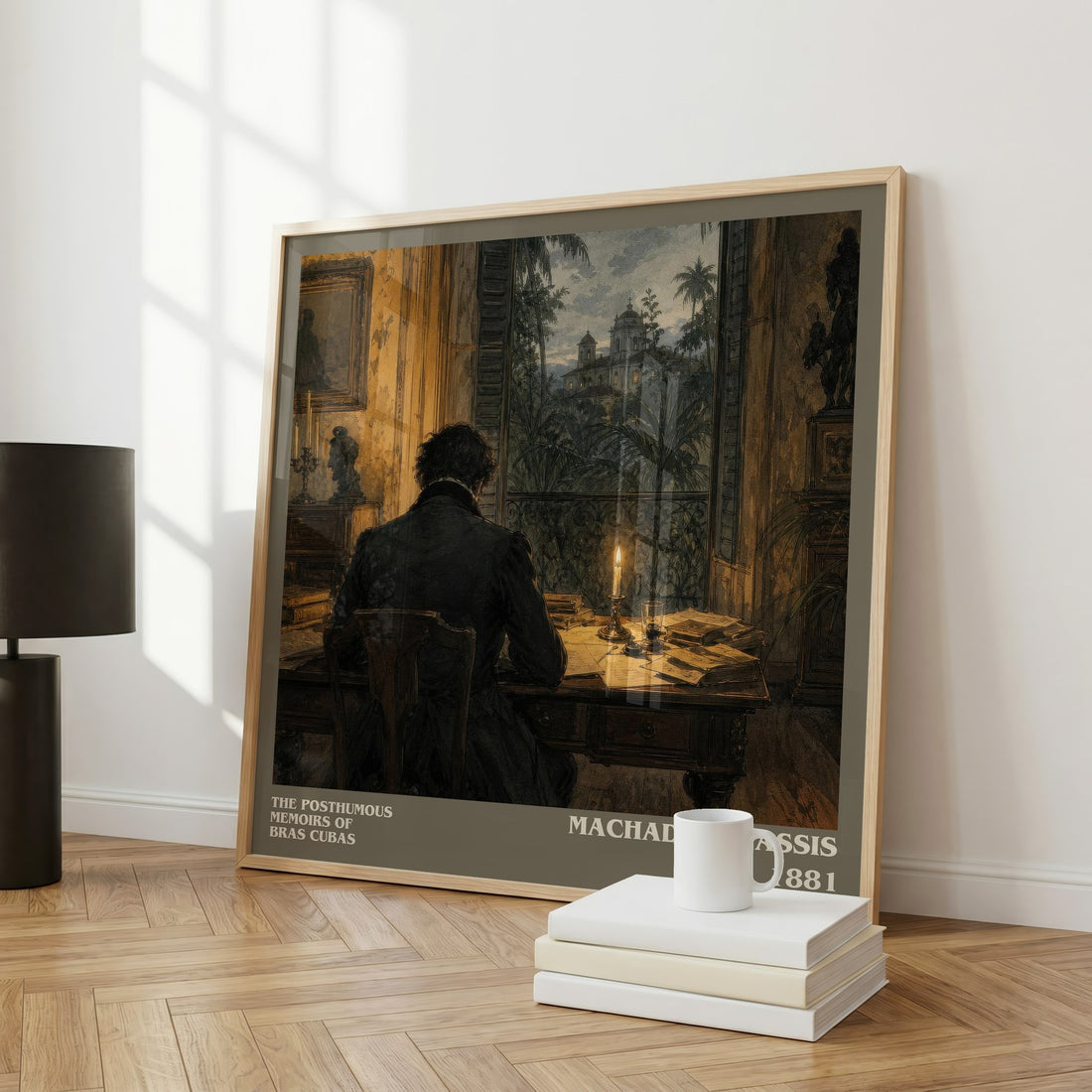 The Posthumous Memoirs of Bras Cubas literary art print colour and style options – Machado de Assis book art