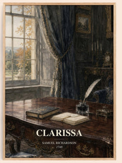 Clarissa watercolour book poster by Samuel Richardson – framed literary art print