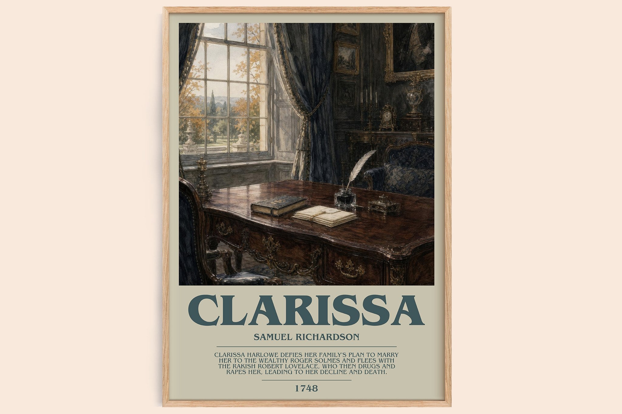 Clarissa Bookish Wall Art by Samuel Richardson