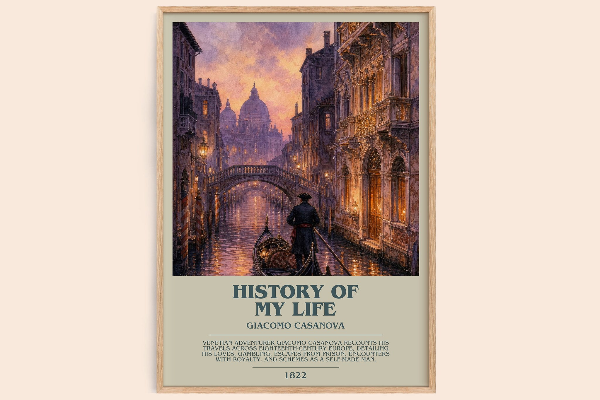 History of My Life Bookish Wall Art by Giacomo Casanova