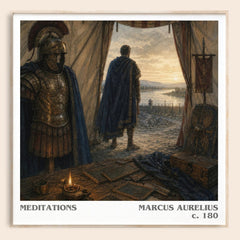 Meditations literary book poster by Marcus Aurelius – framed literary art print