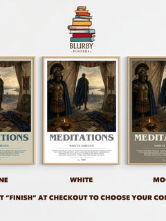 Meditations bookish print framed by window – Stone, White and Mocha side by side – choose your colour