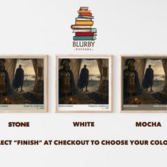 Meditations literary print framed by window – Stone, White and Mocha square prints side by side – choose your colour