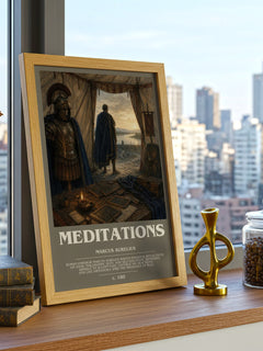 Meditations bookish poster colour and style options – Marcus Aurelius book art