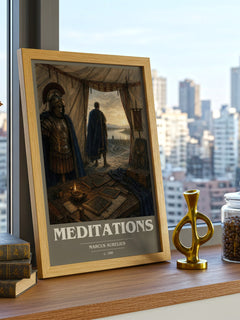 Meditations book cover poster colour and style options – Marcus Aurelius book art