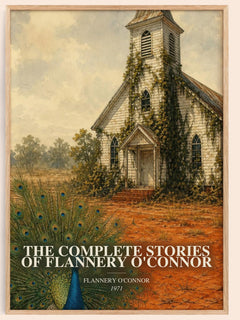 The Complete Stories of Flannery O'Connor watercolour book poster by Flannery O'Connor – framed literary art print