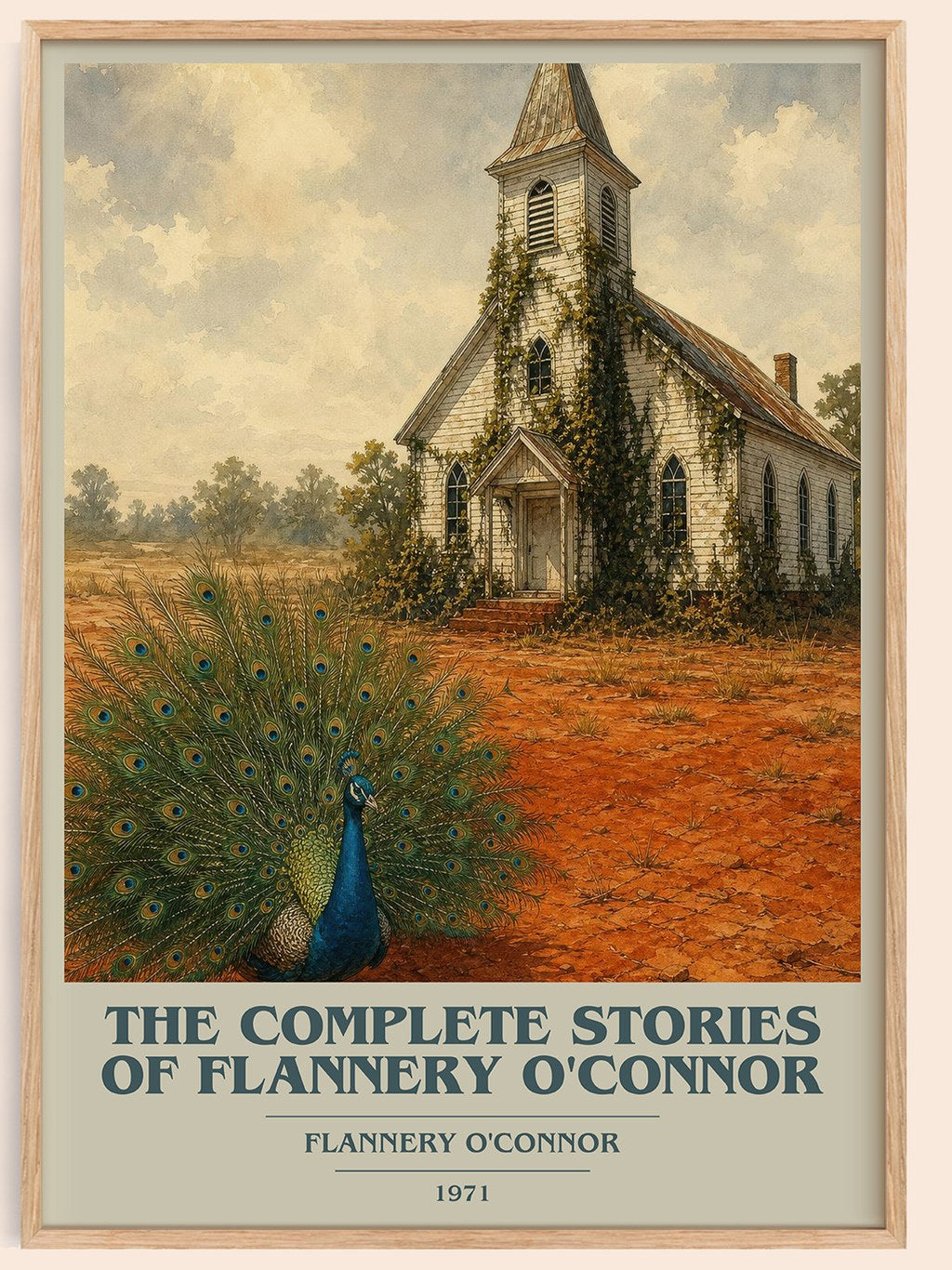 The Complete Stories of Flannery O'Connor book cover book poster by Flannery O'Connor – framed literary art print