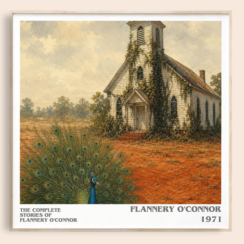 The Complete Stories of Flannery O'Connor literary book poster by Flannery O'Connor – framed literary art print