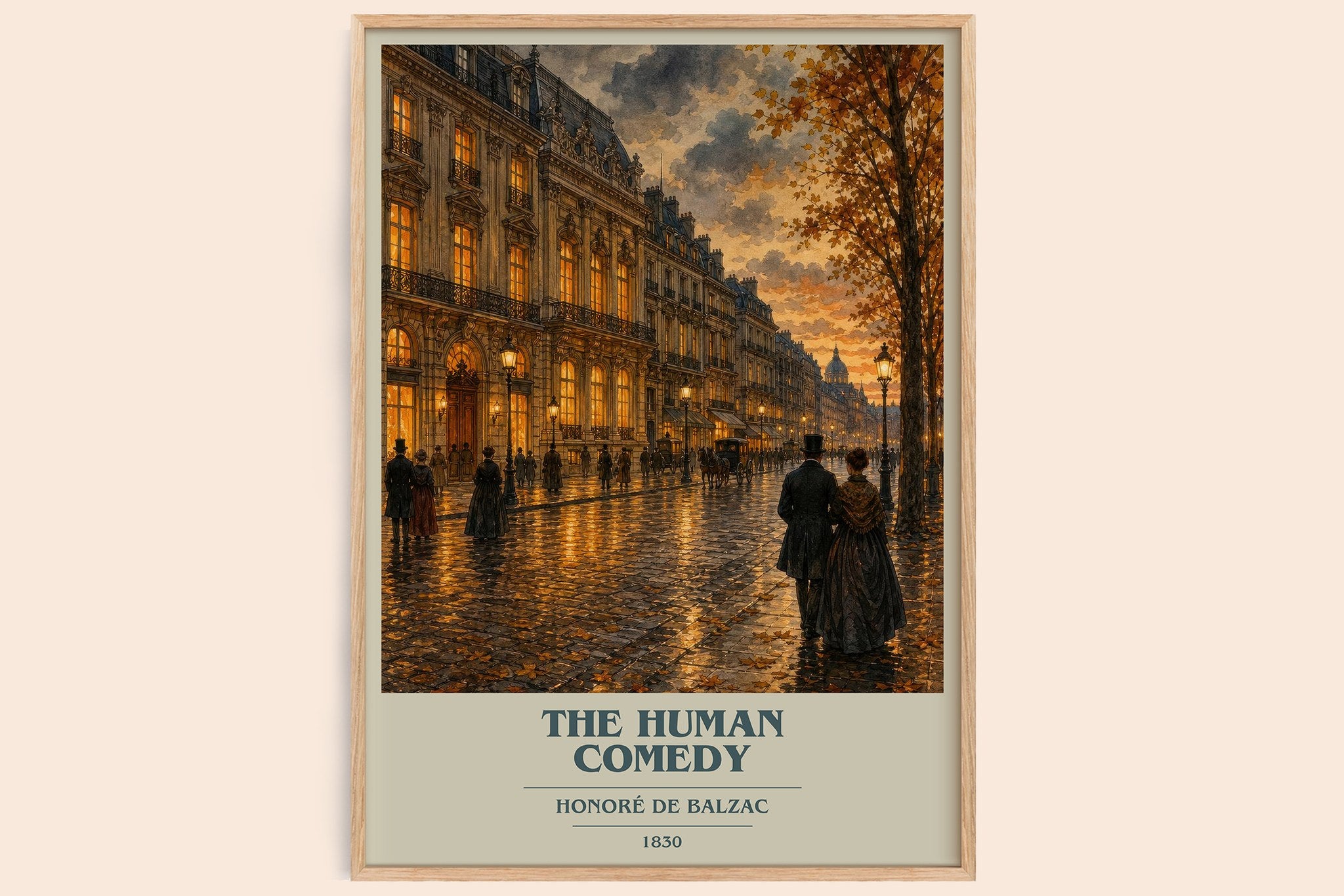 The Human Comedy Book Cover Poster by Honoré de Balzac