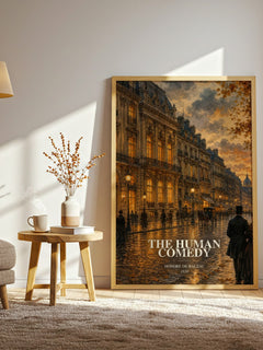 The Human Comedy watercolour print in frame leaning in hallway – classic literature wall art