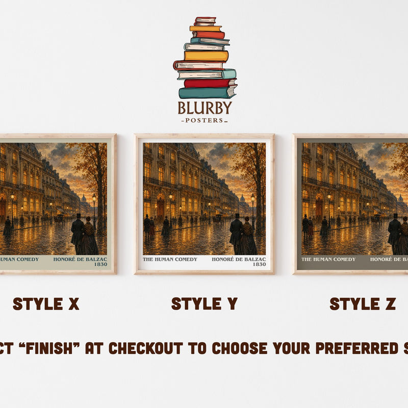 The Human Comedy literary print in frame leaning in hallway – classic literature wall art