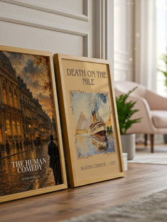 The Human Comedy watercolour print framed by window – literary home decor