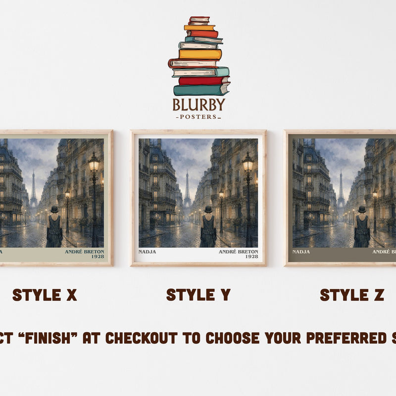 Nadja literary print in frame leaning in hallway – literary fiction wall art
