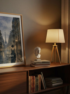 Nadja watercolour print on bookshelf – André Breton fan gift