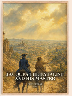 Jacques the Fatalist and His Master watercolour book poster by Denis Diderot – framed literary art print