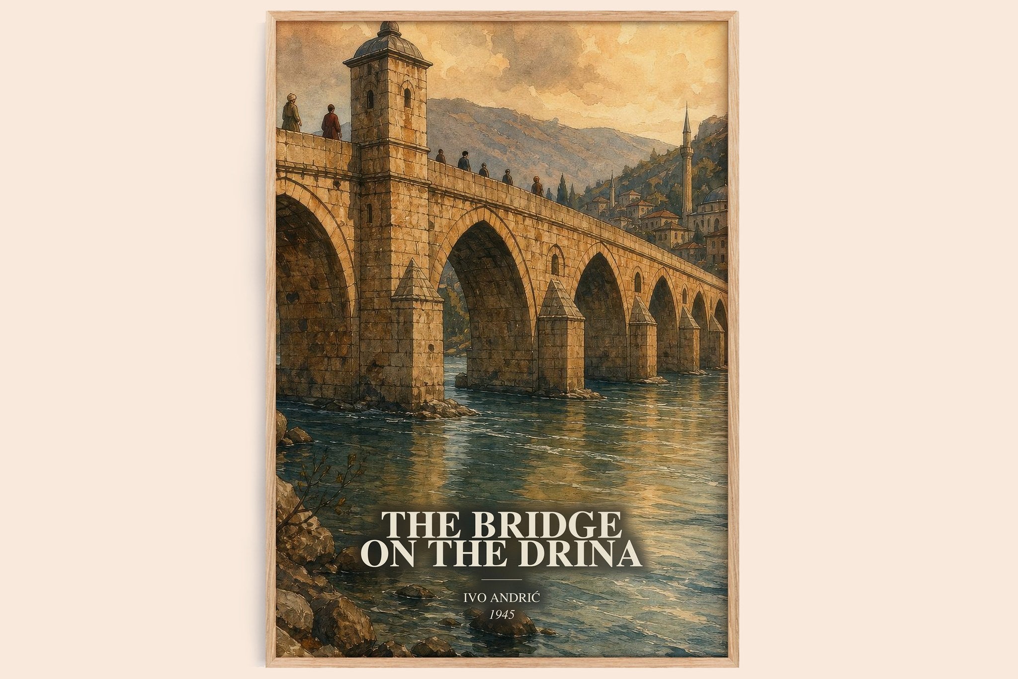 The Bridge on the Drina Book Watercolour Illustration by Ivo Andrić