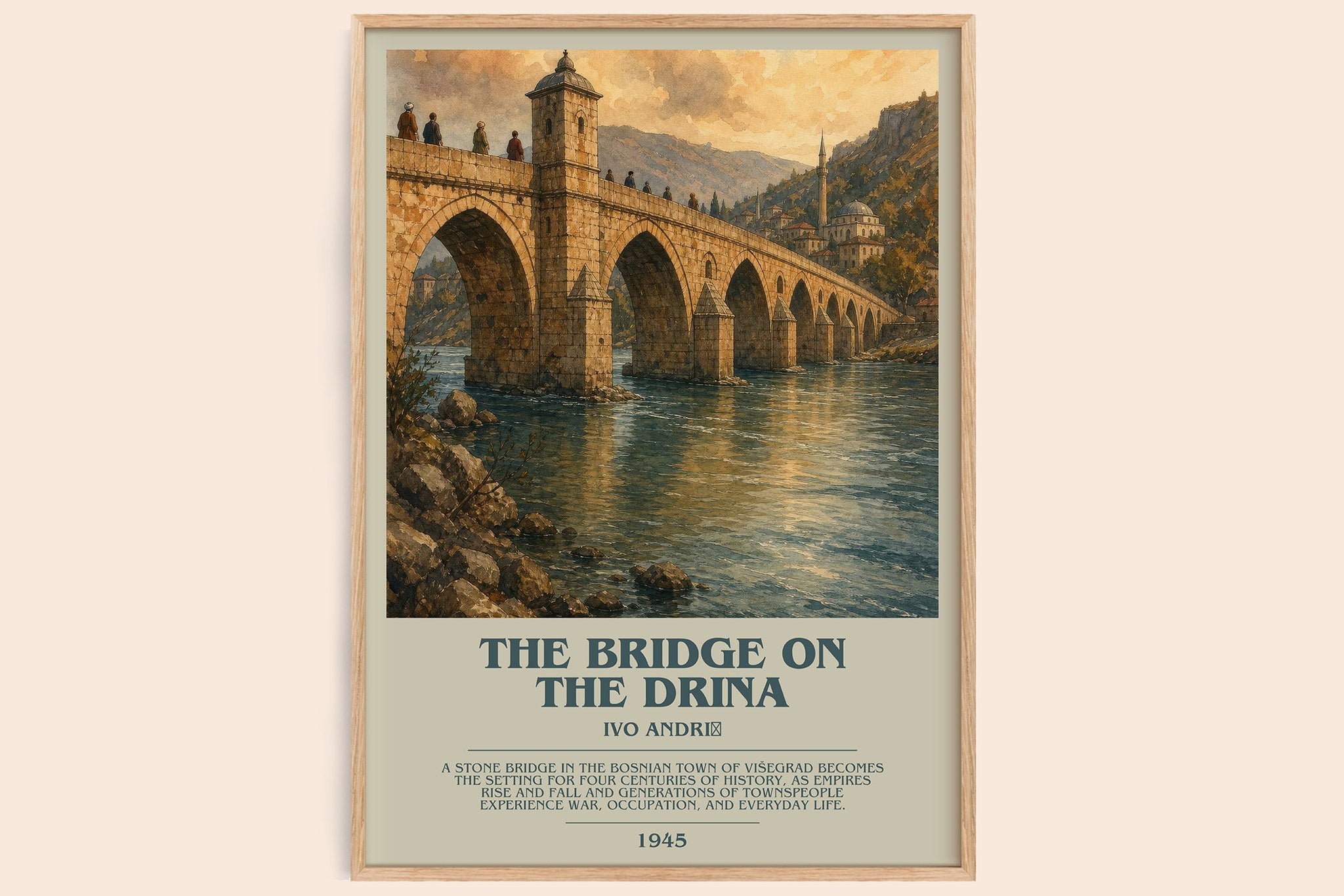 The Bridge on the Drina Bookish Wall Art by Ivo Andrić