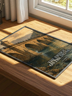 The Bridge on the Drina watercolour book poster framed on wall – historical fiction wall art