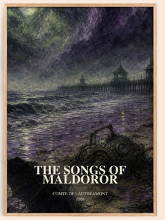 The Songs of Maldoror watercolour book poster by Comte de Lautréamont – framed literary art print