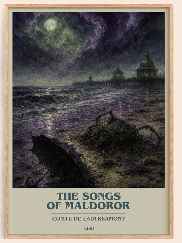 The Songs of Maldoror book cover book poster by Comte de Lautréamont – framed literary art print