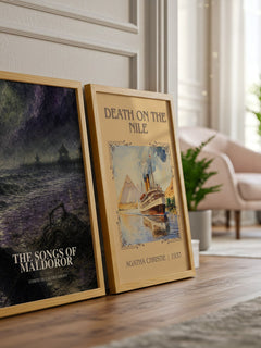 The Songs of Maldoror watercolour print framed by window – literary home decor