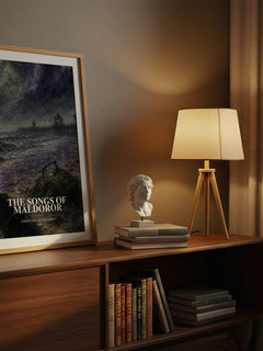 The Songs of Maldoror watercolour print on bookshelf – Comte de Lautréamont fan gift
