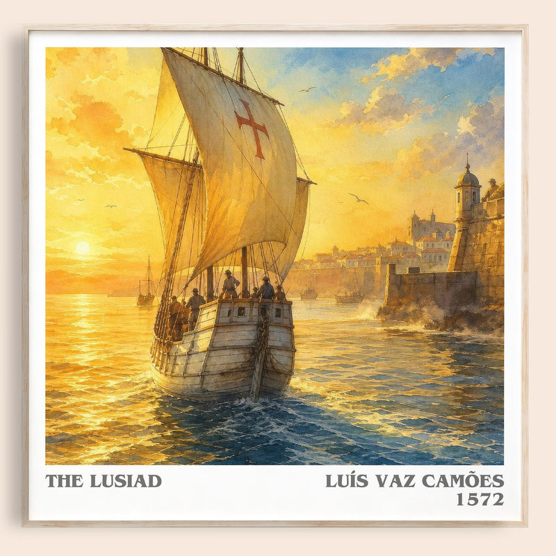 The Lusiad literary book poster by Luís Vaz Camões – framed literary art print