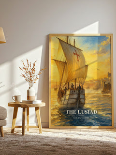 The Lusiad watercolour print in frame leaning in hallway – poetry wall art