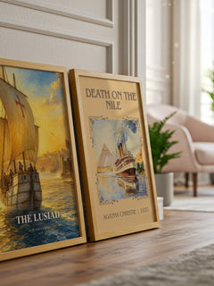 The Lusiad watercolour print framed by window – literary home decor