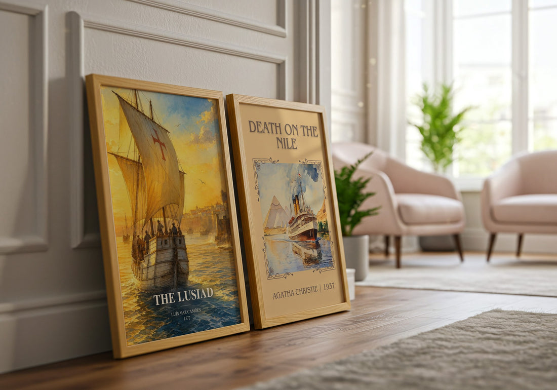 The Lusiad watercolour print framed by window – literary home decor