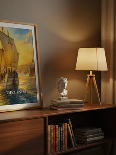 The Lusiad watercolour print on bookshelf – Luís Vaz Camões fan gift