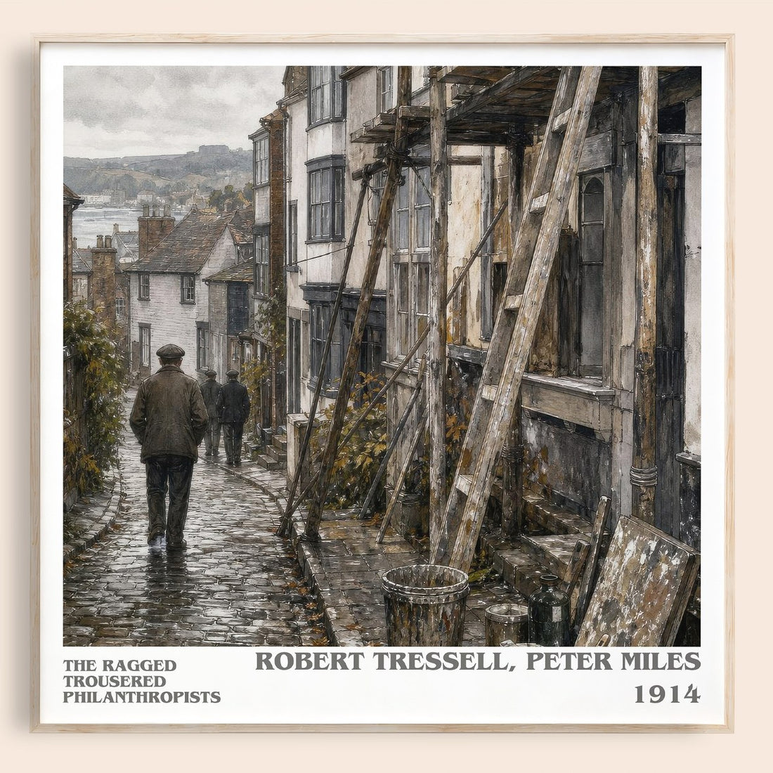 The Ragged Trousered Philanthropists literary book poster by Robert Tressell, Peter Miles – framed literary art print