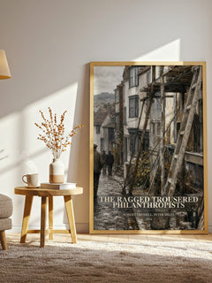 The Ragged Trousered Philanthropists watercolour print in frame leaning in hallway – classic literature wall art