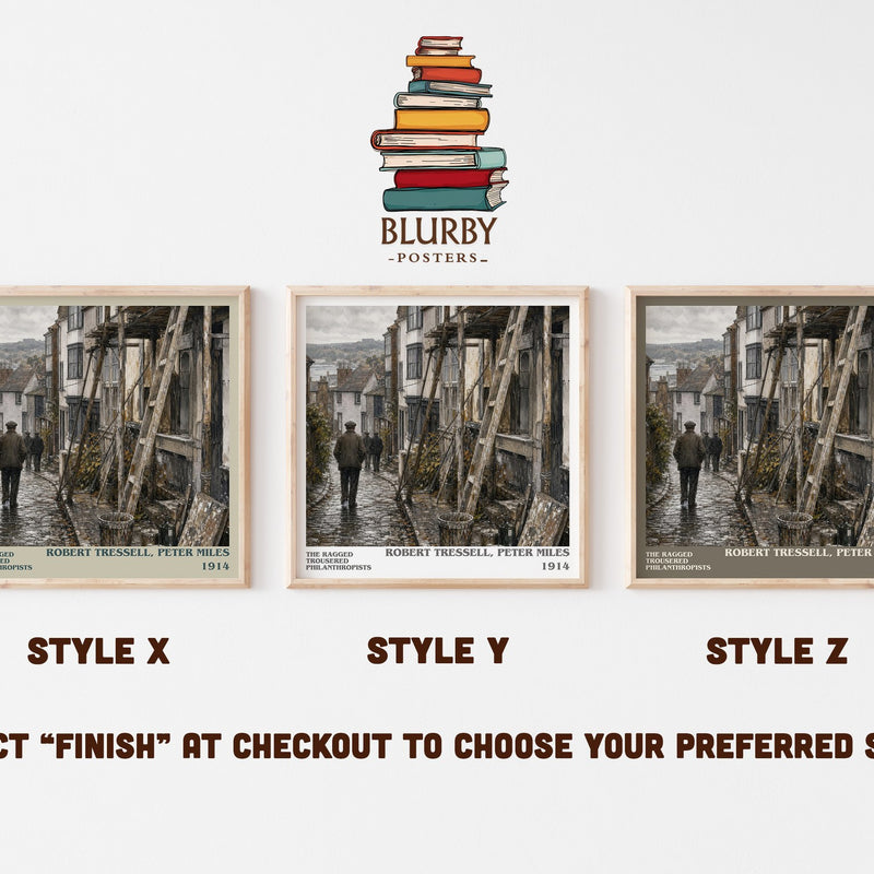 The Ragged Trousered Philanthropists literary print in frame leaning in hallway – classic literature wall art