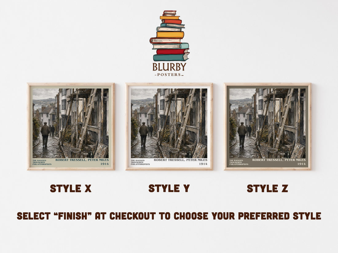 The Ragged Trousered Philanthropists literary print in frame leaning in hallway – classic literature wall art (mockup)
