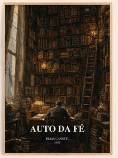 Auto Da Fé watercolour book poster by Elias Canetti – framed literary art print
