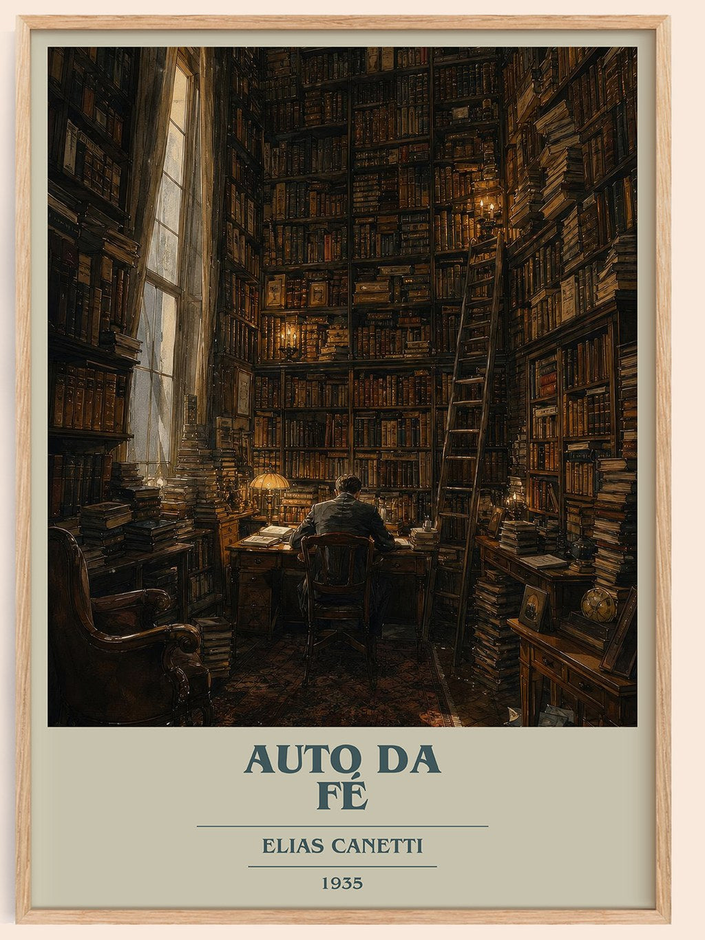 Auto Da Fé book cover book poster by Elias Canetti – framed literary art print