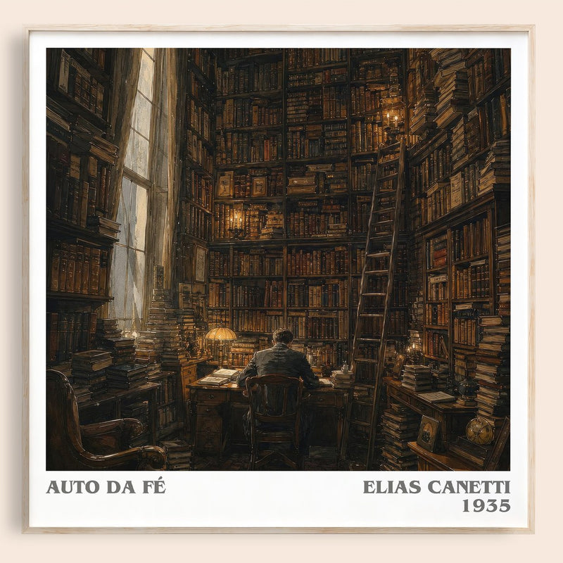 Auto Da Fé literary book poster by Elias Canetti – framed literary art print