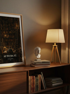 Auto Da Fé watercolour print on bookshelf – Elias Canetti fan gift