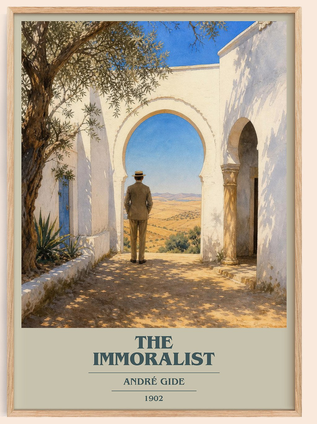 The Immoralist book cover book poster by André Gide – framed literary art print