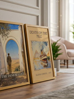The Immoralist watercolour print framed by window – literary home decor